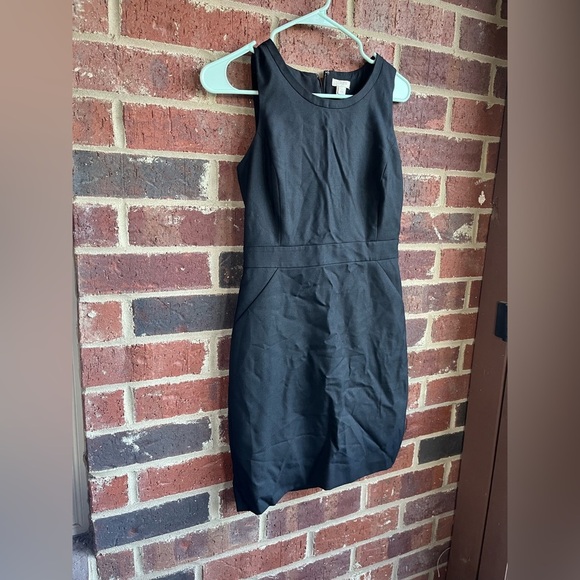J. Crew Wool Blend Black Sheath Dress Size 2 Petite - Picture 4 of 9